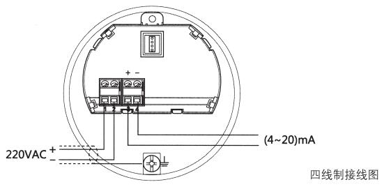 水滴(di)天線雷(lei)達物位(wei)計四線(xian)制接線(xian)圖