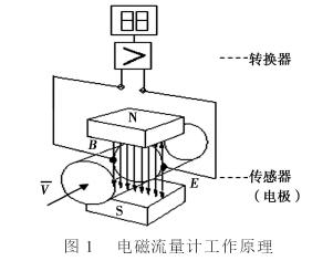 電(dian)磁流(liu)量計(ji)工作(zuo)原理(li)圖
