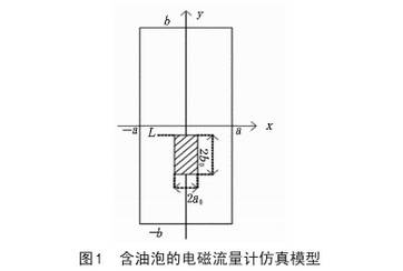 含油泡(pao)的電磁流(liu)量計仿真(zhen)模型圖示(shi)