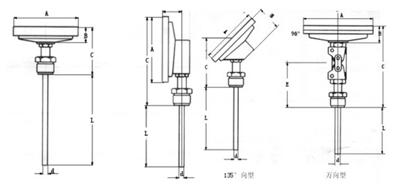 雙金(jin)屬溫(wen)度計(ji)安裝(zhuang)形式(shi)