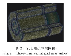 孔闆(pan)流量計(ji)附近三(san)維網格(ge)圖