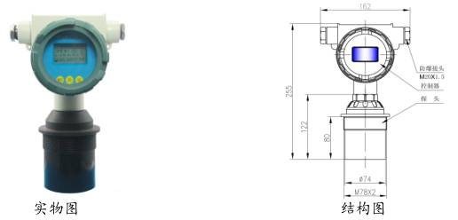 一體(ti)式超聲波(bo)液位計防(fang)爆型圖示(shi)