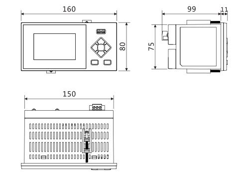迷你(ni)型無紙(zhi)記錄儀(yi)尺寸圖(tu)